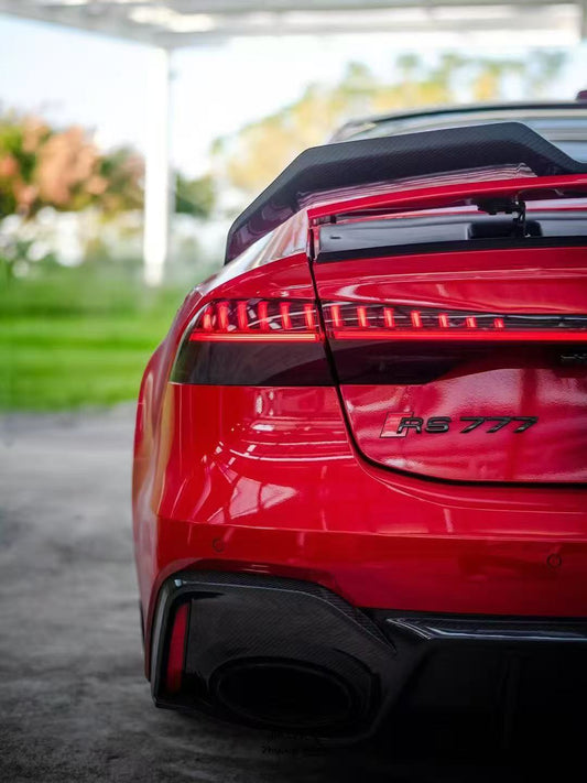 Audi RS6 C8 2020-ON & RS7 C8 2020-ON With Aftermarket Parts - Rear Diffuser & Canards Pre-preg Carbon Fiber from Karbel Carbon