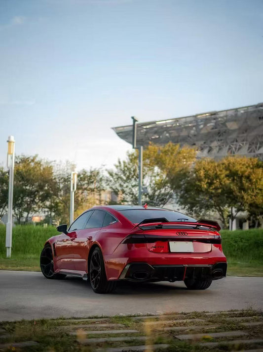 Audi RS6 C8 2020-ON & RS7 C8 2020-ON With Aftermarket Parts - Rear Diffuser & Canards Pre-preg Carbon Fiber from Karbel Carbon