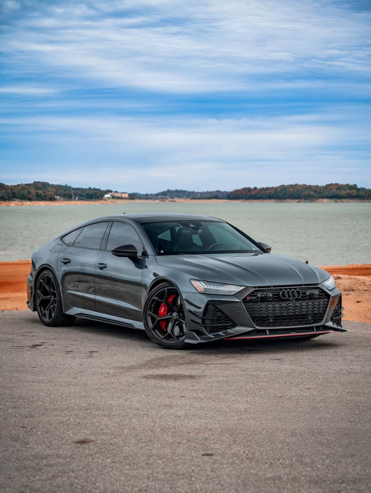 Audi RS6 C8 2020-ON & RS7 C8 2020-ON with Aftermarket Parts - Front Lip Pre-preg Carbon Fiber from Karbel Carbon