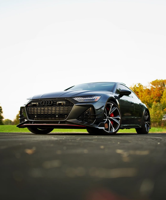 Audi RS6 C8 2020-ON & RS7 C8 2020-ON with Aftermarket Parts - Front Lip Pre-preg Carbon Fiber from Karbel Carbon