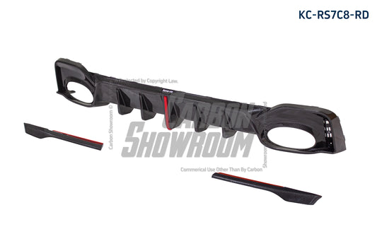 Audi RS6 C8 2020-ON & RS7 C8 2020-ON With Aftermarket Parts - Rear Diffuser & Canards Pre-preg Carbon Fiber from Karbel Carbon