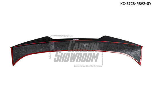 Audi RS7 S7 A7 C8 2019-ON with Aftermarket Parts - V2 Style Rear Spoiler Pre-preg Carbon Fiber from Karbel Carbon
