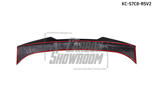 Audi RS7 S7 A7 C8 2019-ON with Aftermarket Parts - V2 Style Rear Spoiler Pre-preg Carbon Fiber from Karbel Carbon