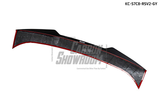 Audi RS7 S7 A7 C8 2019-ON with Aftermarket Parts - V2 Style Rear Spoiler Pre-preg Carbon Fiber from Karbel Carbon