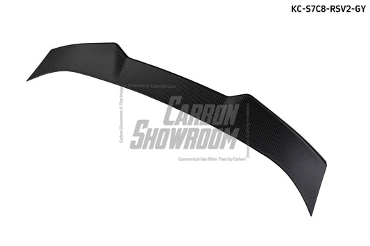Audi RS7 S7 A7 C8 2019-ON with Aftermarket Parts - V2 Style Rear Spoiler Pre-preg Carbon Fiber from Karbel Carbon