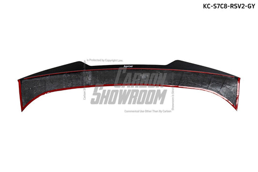 Audi RS7 S7 A7 C8 2019-ON with Aftermarket Parts - V2 Style Rear Spoiler Pre-preg Carbon Fiber from Karbel Carbon