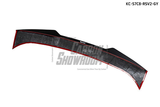 Audi RS7 S7 A7 C8 2019-ON with Aftermarket Parts - V2 Style Rear Spoiler Pre-preg Carbon Fiber from Karbel Carbon