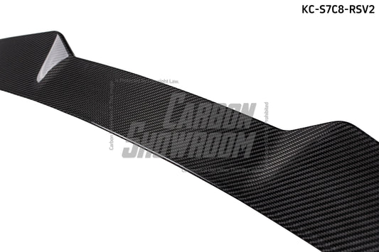 Audi RS7 S7 A7 C8 2019-ON with Aftermarket Parts - V2 Style Rear Spoiler Pre-preg Carbon Fiber from Karbel Carbon