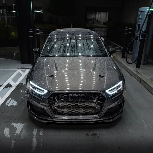 Audi S3 A3 8V.5 2017 2018 2019 2020 with Aftermarket Parts - Front Bumper Pre-preg Carbon Fiber from Karbel Carbon