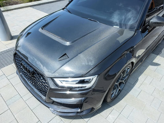 Audi S3 A3 8V.5 2017 2018 2019 2020 with Aftermarket Parts - Front Bumper Pre-preg Carbon Fiber from Karbel Carbon
