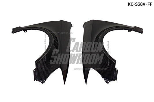 Audi S3 A3 8V.5 2015 2016 2017 2018 2019 2020 & RS3 8V.5 2018 2019 2020 With Aftermarket Parts - Front Fenders Pre-preg Carbon Fiber from Karbel Carbon