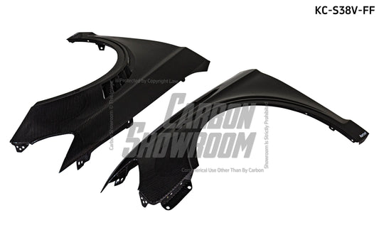 Audi S3 A3 8V.5 2015 2016 2017 2018 2019 2020 & RS3 8V.5 2018 2019 2020 With Aftermarket Parts - Front Fenders Pre-preg Carbon Fiber from Karbel Carbon
