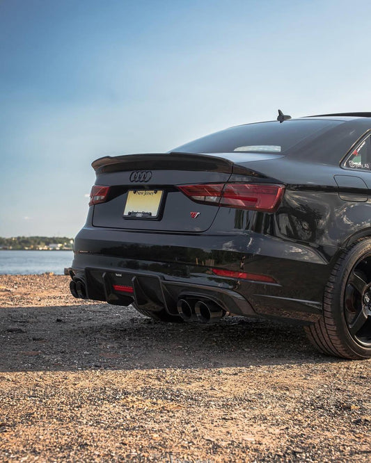 Audi A3 (fits Base model only) 8V 2014 2015 2016 With Aftermarket Parts - Rear Diffuser Pre-preg Carbon Fiber from Karbel Carbon