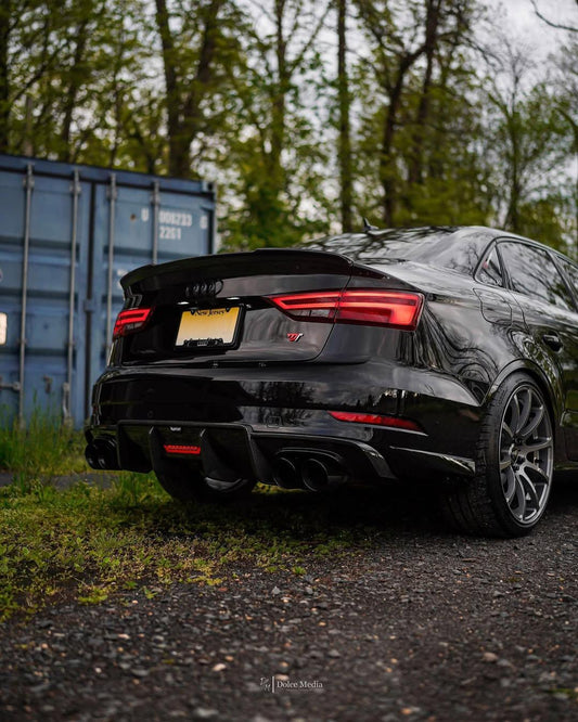 Audi A3 (fits Base model only) 8V 2014 2015 2016 With Aftermarket Parts - Rear Diffuser Pre-preg Carbon Fiber from Karbel Carbon