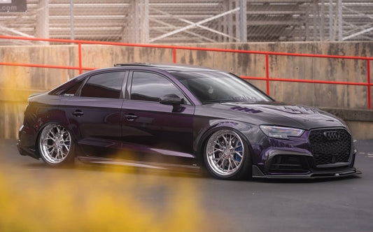Audi S3 A3 8V & 8V.5 2017 2018 2019 2020 with Aftermarket Parts - Front Lip Pre-preg Carbon Fiber from Karbel Carbon