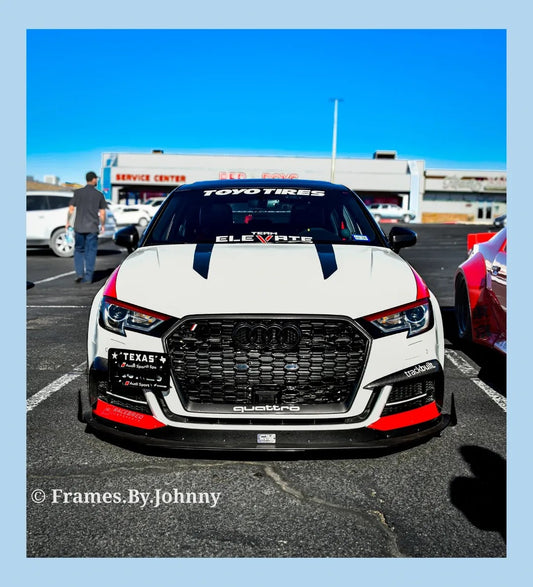 Audi S3 A3 S-line (with s-line bumper) 8V.5 2017 2018 2019 2020 with Aftermarket Parts - Upper Valences Pre-preg Carbon Fiber from Karbel Carbon