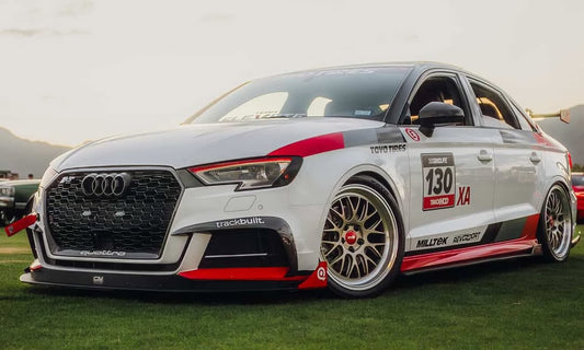 Audi S3 A3 S-line (with s-line bumper) 8V.5 2017 2018 2019 2020 with Aftermarket Parts - Upper Valences Pre-preg Carbon Fiber from Karbel Carbon