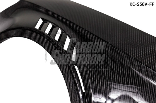Audi S3 A3 8V.5 2015 2016 2017 2018 2019 2020 & RS3 8V.5 2018 2019 2020 With Aftermarket Parts - Front Fenders Pre-preg Carbon Fiber from Karbel Carbon