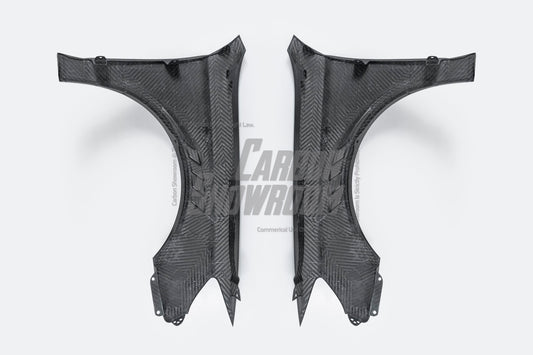 Audi S3 A3 8V.5 2015 2016 2017 2018 2019 2020 & RS3 8V.5 2018 2019 2020 With Aftermarket Parts - Front Fenders Pre-preg Carbon Fiber from Karbel Carbon