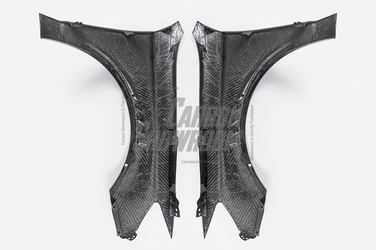 Audi S3 A3 8V.5 2015 2016 2017 2018 2019 2020 & RS3 8V.5 2018 2019 2020 With Aftermarket Parts - Front Fenders Pre-preg Carbon Fiber from Karbel Carbon