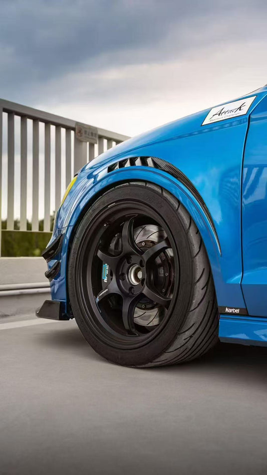 Audi S3 A3 8V.5 2015 2016 2017 2018 2019 2020 & RS3 8V.5 2018 2019 2020 With Aftermarket Parts - Front Fenders Pre-preg Carbon Fiber from Karbel Carbon