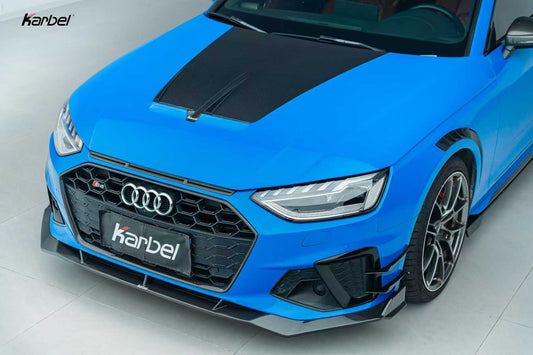 Audi S4 A4 S-line (with s-line bumper, does not fit base model) B9.5 2020-ON with Aftermarket Parts - Grill Pre-preg Carbon Fiber from Karbel Carbon