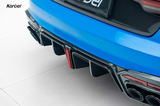 Audi S4 B9.5 2020 2021 2022 2023 2024 with Aftermarket Parts - V3 Rear Diffuser & Canards Pre-preg Carbon Fiber from Karbel Carbon