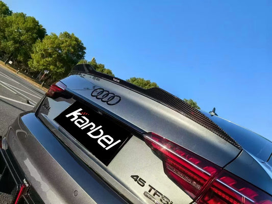 Audi S4 A4 B9 / B9.5 2017 2018 2019 2020 2021 2022 2023 2024 with Aftermarket Parts - Rear Spoiler Pre-preg Carbon Fiber from Karbel Carbon