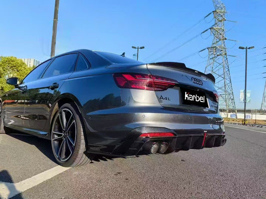 Audi S4 A4 B9 / B9.5 2017 2018 2019 2020 2021 2022 2023 2024 with Aftermarket Parts - Rear Spoiler Pre-preg Carbon Fiber from Karbel Carbon