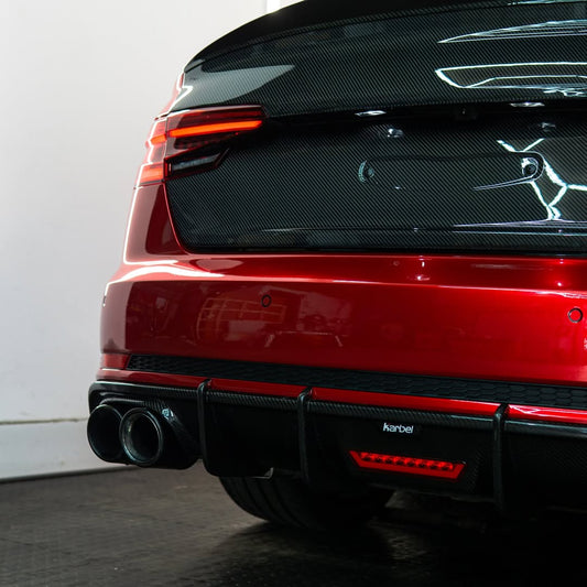 Audi S4 A4 B9 / B9.5 2017 2018 2019 2020 2021 2022 2023 2024 with Aftermarket Parts - Rear Spoiler Pre-preg Carbon Fiber/FRP from Karbel Carbon