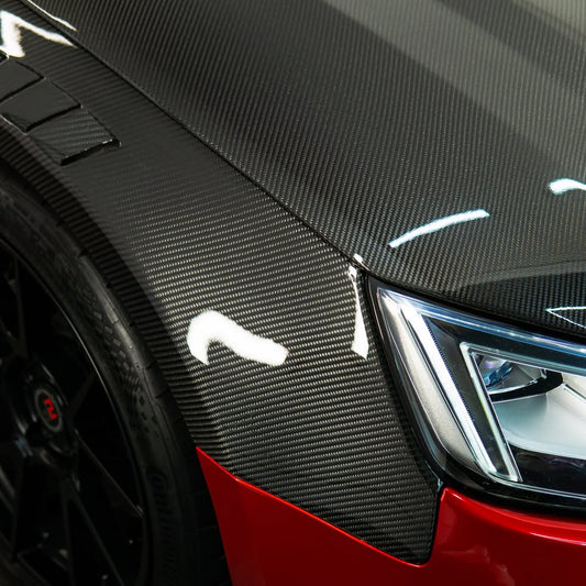 Audi S4 A4 B9 2017 2018 2019 & S4 A4 B9.5 2020 2021 2022 2023 2024 With Aftermarket Parts - Front Fenders Pre-preg Carbon Fiber from Karbel Carbon