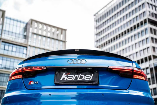 Audi S4 A4 B9 / B9.5 2017 2018 2019 2020 2021 2022 2023 2024 with Aftermarket Parts - Rear Spoiler Pre-preg Carbon Fiber from Karbel Carbon