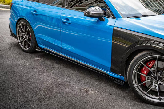 Audi S4 A4 B9 / B9.5 2017 2018 2019 2020 2021 2022 2023 2024 with Aftermarket Parts - V2 Side Skirts Pre-preg Carbon Fiber from Karbel Carbon