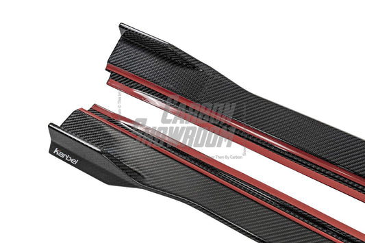 Audi S4 A4 B9 / B9.5 2017 2018 2019 2020 2021 2022 2023 2024 with Aftermarket Parts - V2 Side Skirts Pre-preg Carbon Fiber from Karbel Carbon