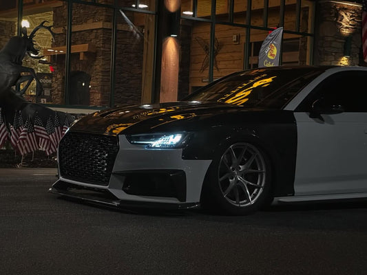 Audi S4 A4 B9 2017 2018 2019 & S4 A4 B9.5 2020 2021 2022 2023 2024 With Aftermarket Parts - Front Fenders Pre-preg Carbon Fiber from Karbel Carbon