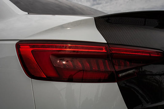 Audi S4 A4 B9 / B9.5 2017 2018 2019 2020 2021 2022 2023 2024 with Aftermarket Parts - Rear Trunk Lid Pre-preg Double-sided Carbon Fiber from Karbel Carbon