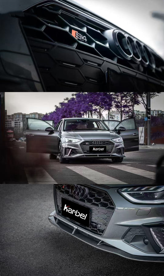 Audi S4 A4 S-line (with s-line bumper, does not fit base model) B9.5 2020-ON with Aftermarket Parts - Front Lip Pre-preg Carbon Fiber from Karbel Carbon