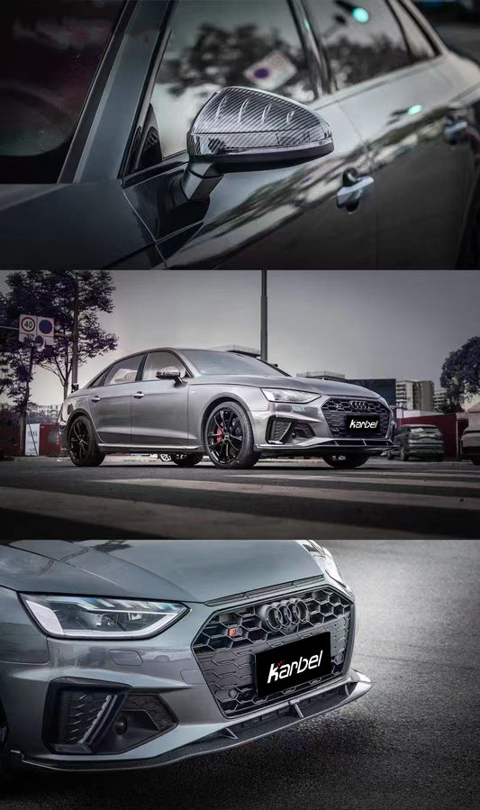 Audi RS5 S5 A5 (equiped with blind assist/without blind assist) B9 / B9.5 2017-ON & RS4 S4 A4 (equiped with blind assist/without blind assist) B9 / B9.5 2017-ON With Aftermarket Parts - Mirror Covers Pre-preg Carbon Fiber from Karbel Carbon