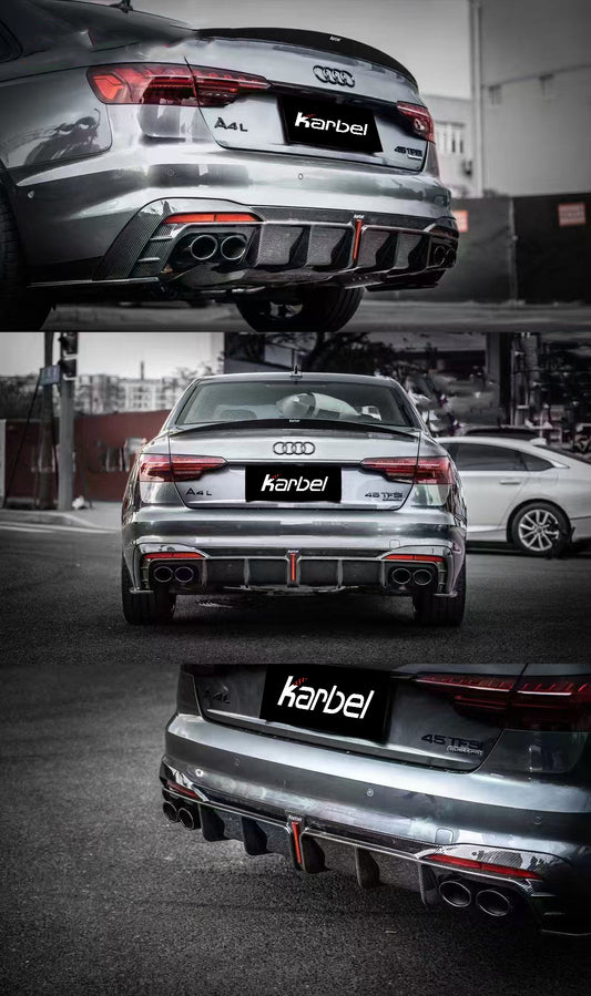 Audi S4 A4 B9 / B9.5 2017 2018 2019 2020 2021 2022 2023 2024 with Aftermarket Parts - Rear Spoiler Pre-preg Carbon Fiber from Karbel Carbon