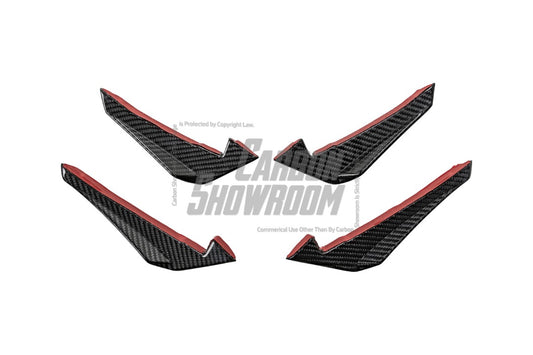 Audi S4 A4 S-line (with s-line bumper, does not fit base model) B9.5 2020 2021 2022 2023 2024 with Aftermarket Parts - V3 Front Canards Pre-preg Carbon Fiber from Karbel Carbon