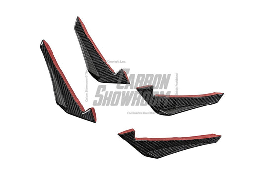 Audi S4 A4 S-line (with s-line bumper, does not fit base model) B9.5 2020 2021 2022 2023 2024 with Aftermarket Parts - V3 Front Canards Pre-preg Carbon Fiber from Karbel Carbon