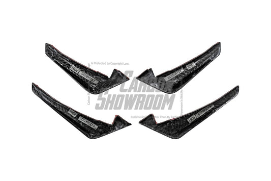 Audi S4 A4 S-line (with s-line bumper, does not fit base model) B9.5 2020 2021 2022 2023 2024 with Aftermarket Parts - V3 Front Canards Pre-preg Carbon Fiber from Karbel Carbon