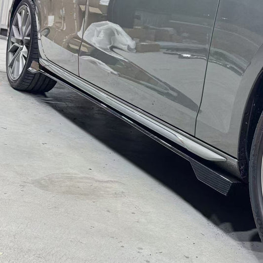 Audi S4 A4 B9 / B9.5 2017 2018 2019 2020 2021 2022 2023 2024 with Aftermarket Parts - V2 Side Skirts Pre-preg Carbon Fiber from Karbel Carbon