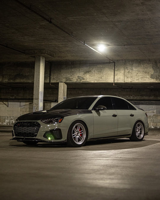Audi S4 A4 S-line (with s-line bumper, does not fit base model) B9.5 2020-ON with Aftermarket Parts - Front Lip Pre-preg Carbon Fiber from Karbel Carbon