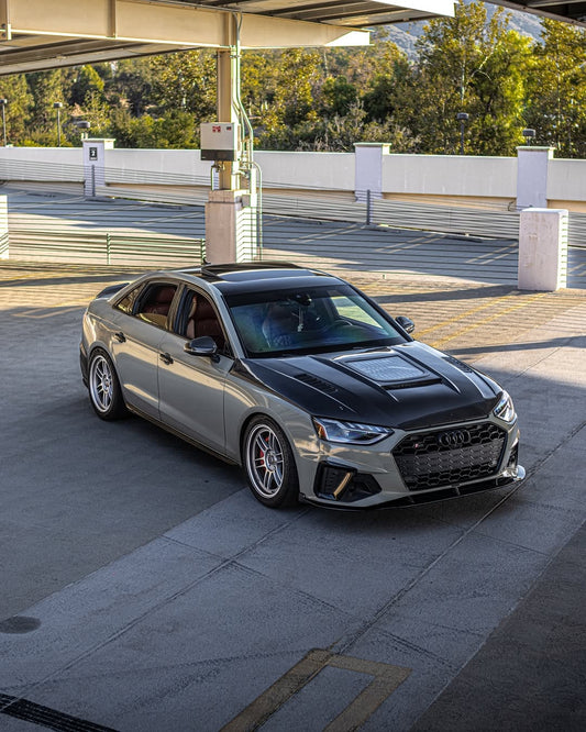 Audi S4 A4 S-line (with s-line bumper, does not fit base model) B9.5 2020-ON with Aftermarket Parts - Front Lip Pre-preg Carbon Fiber from Karbel Carbon
