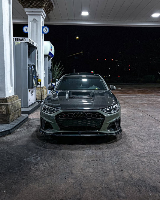Audi S4 A4 S-line (with s-line bumper, does not fit base model) B9.5 2020-ON with Aftermarket Parts - Front Lip Pre-preg Carbon Fiber from Karbel Carbon