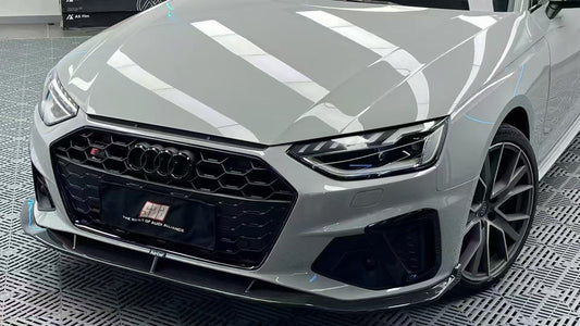 Audi S4 A4 S-line (with s-line bumper, does not fit base model) B9.5 2020-ON with Aftermarket Parts - Front Lip Pre-preg Carbon Fiber from Karbel Carbon