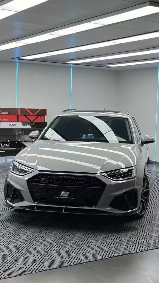 Audi S4 A4 S-line (with s-line bumper, does not fit base model) B9.5 2020-ON with Aftermarket Parts - Front Lip Pre-preg Carbon Fiber from Karbel Carbon