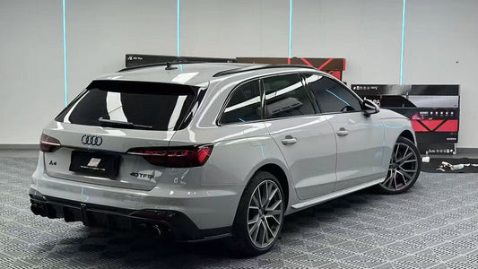 Audi S4 B9.5 2020-ON with Aftermarket Parts - Rear Diffuser & Canards V1 Style Pre-preg Carbon Fiber from Karbel Carbon