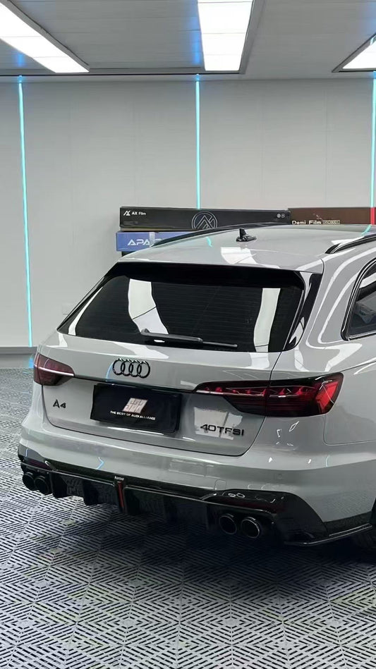 Audi S4 B9.5 2020-ON with Aftermarket Parts - Rear Diffuser & Canards V1 Style Pre-preg Carbon Fiber from Karbel Carbon